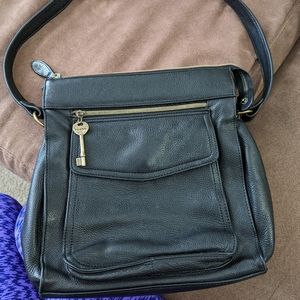 Vintage Fossil Black Leather Purse
